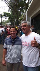 O presidente do Sindespe, Antônio Pereira Ramos e o deputado Major Olimpio