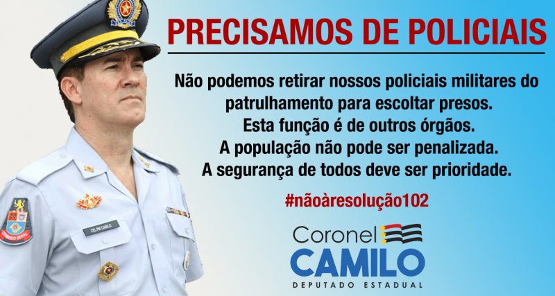 Cartaz de campanha do Deputado Estadual Cel Camilo