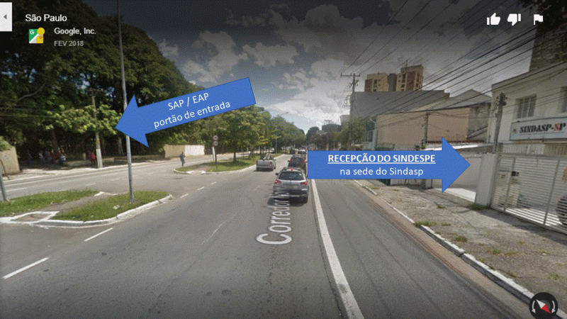 Local onde os novos AEVPs serão recepcionados pelo SINDESPE em frente ao portão da SAP