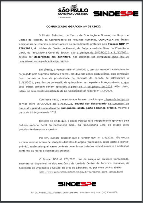 paracer PGE quinquênio sexta parte