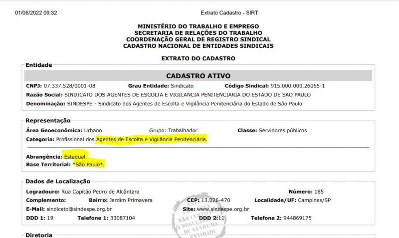 carta sindical