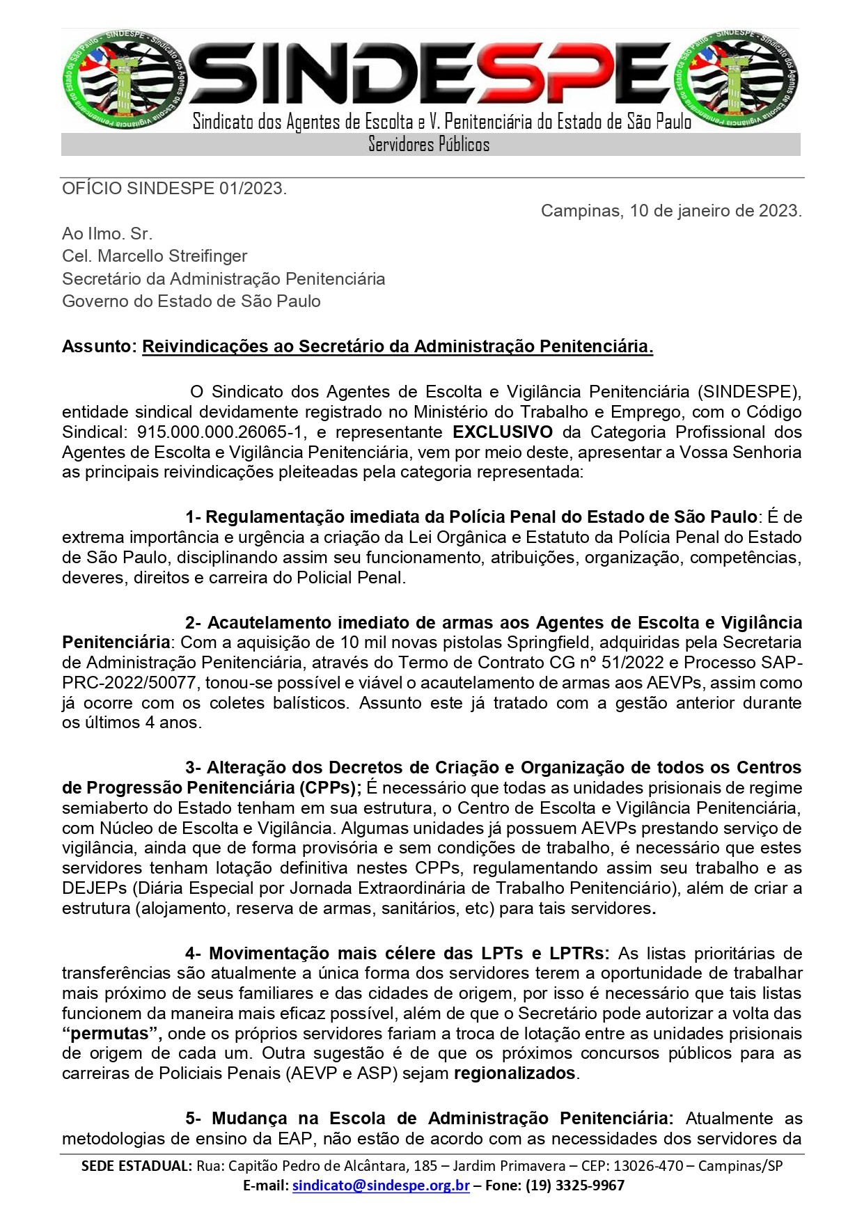 Of+¡cio 01-2023 - Reivindica+º+Áes ao Secret+írio da Administra+º+úo Penitenci+íria - Secret+írio da SAP (2)_page-0001