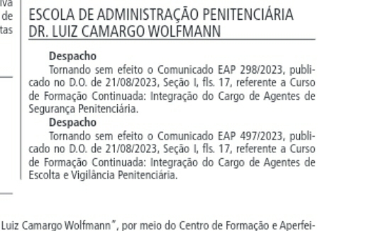 Revogação curso